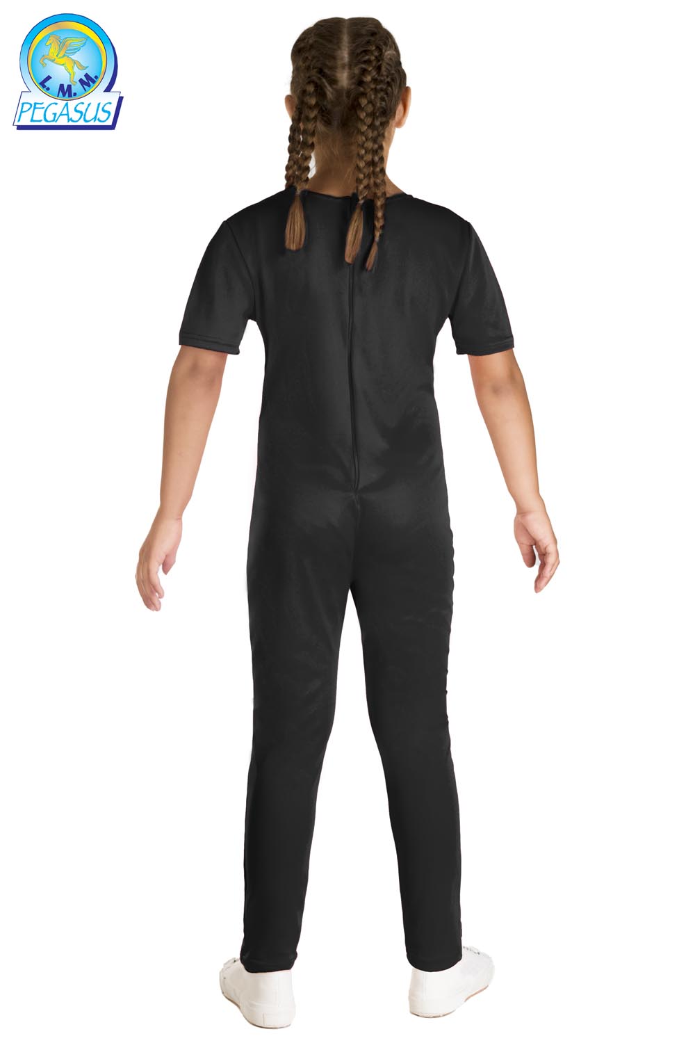 TUTA GIROCOLLO MEZZA MANICA NERA BAMBINA